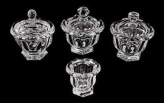 A Group of Four Baccarat Glass Articles Height of tallest 6 inches.