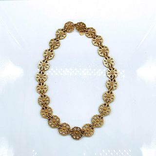Yves Saint Laurent Rive Gauche Floral Gold Chain Belt