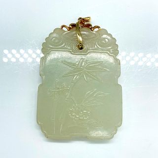 Chinese Jade and 14K Gold Pendant