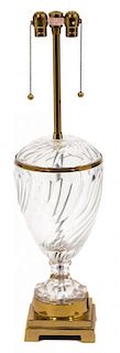A Murano Glass Table Lamp Height 38 inches.