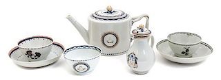 A Collection of Chinese Export Porcelain Articles Height of teapot 4 3/4 inches.