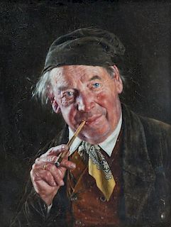 Carl Kronberger, (Austrian, 1841-1921), Portrait of Man with Cigar