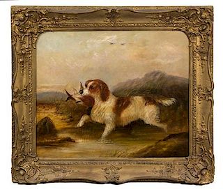 George Armfield Smith, (London, 1808-1893), Spaniel in Landscape