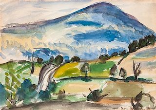Ben Benn, (American, 1884-1983), Landscape with Mountain, 1926