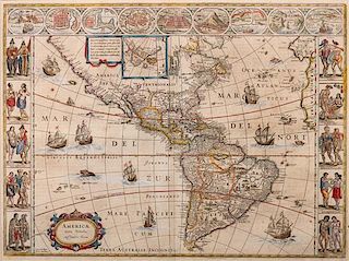 BLAEU, WILLEM  Americae Nova Tabula. Amsterdam, ca 1640.