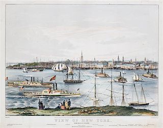 CURRIER, NATHANIEL View of New York from Brooklyn Heights. New York, 1849.
