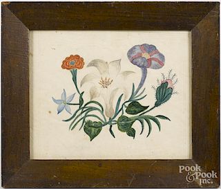 Three watercolor botanicals, late 19th c., largest - 7'' x 8 1/2''.