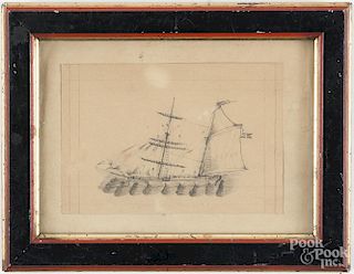 Two watercolor maritime works, late 19th c., 7'' x 8 1/2'' and 4'' x 5 3/4''.