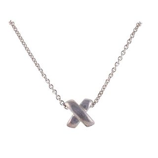Tiffany &amp; Co Sterling Silver X Pendant Necklace