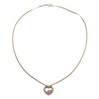 Chopard Happy Diamond 18k Gold Heart Pendant Necklace 