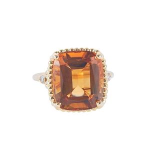 Tiffany &amp; Co 18k Yellow Gold Diamond Citrine Ring