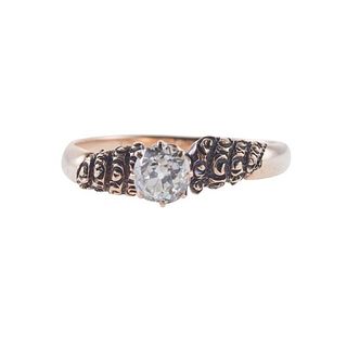 Antique 14k Gold Old Mine Cut Diamond Engagement Ring