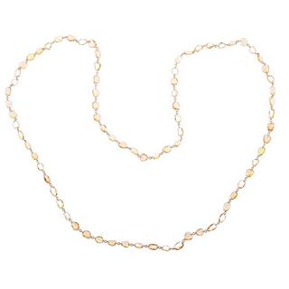 18k Gold Drilled Natural Yellow Sapphire Necklace 