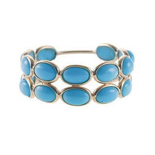 4.40ctw Turquoise Gold Eternity Band Ring
