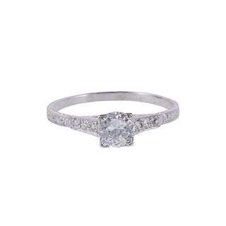 Antique Art Deco 14k Gold Diamond Engagement Ring