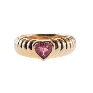 Tiffany &amp; Co 18k Gold Pink Tourmaline Heart Ring