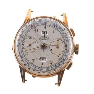 Angelus Chronodato 1950s 18k Gold Chronograph Watch 