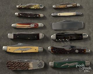Twelve assorted pocket knives, to include Gerber, Boker, Parker-Edwards, etc.