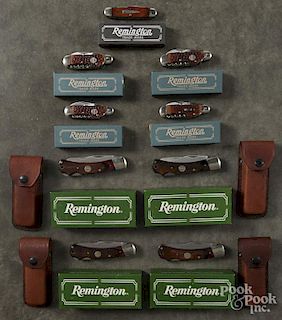 Nine Remington pocket knives, to include four Big Game examples.