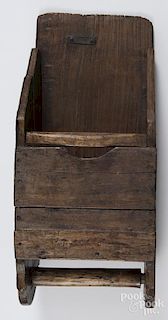 Asian hardwood hanging box, 22'' h., 9 1/2'' w.