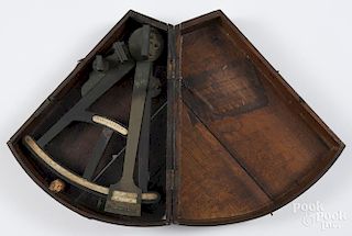 Cased sextant, by Norie, London, 12'' h.