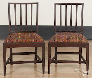 Pair of Federal mahogany dining chairs, ca. 1800.