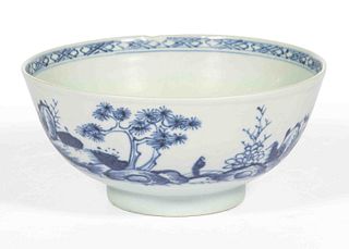 CHINESE EXPORT PORCELAIN BLUE AND WHITE NANKING CARGO BOWL