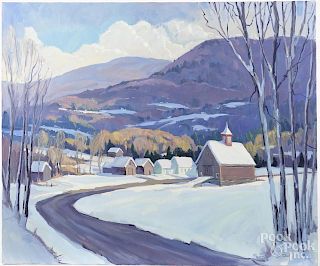 Eric Tobin (American, b. 1958), oil on canvas, titled A Break in the Clouds Waterville Vermont
