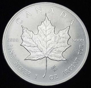 2016 Canada $5 Maple Leaf 1 ozt .9999 Silver 