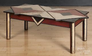 Painted coffee table, by Steve and Kim Cherry, Lancaster, PA, 18 1/4'' h., 56'' w.