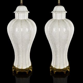 Pair of French Porcelain Lamps