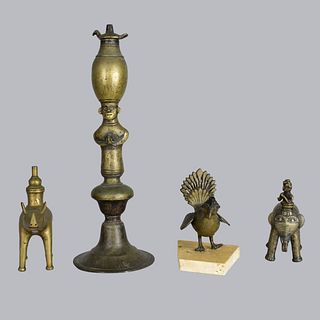 Four Brass Incense Burners