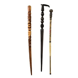 Three (3) Assorted Walking Sticks