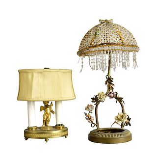 Two Bronze Vanity Lamps