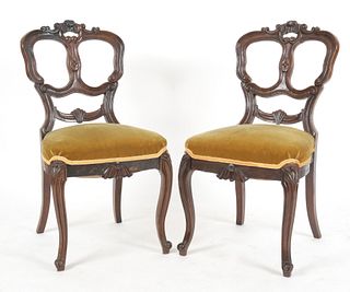 Pair of Rococo Revival Rosewood Side Chairs