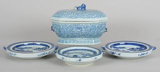 Chinese Porcelain Tureen and Warming Dishes