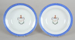 Pair of Chinese Porcelain Armorial Bowls