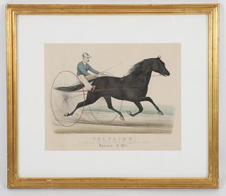 Currier and Ives Print, Sulky Race Horse