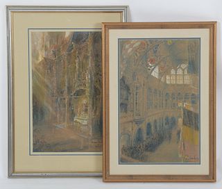 George Wharton Edwards (1859 - 1950) Two Belgian Scenes