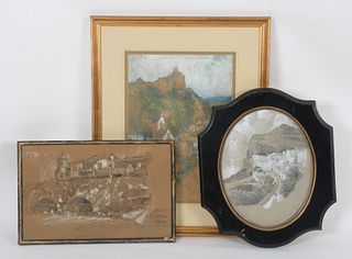 George Wharton Edwards (1859 - 1950) Three European Landscapes