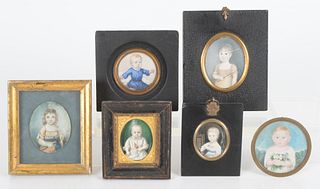 Six Portrait Miniatures of Children