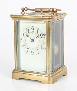 French Brass Carriage Clock, Circa 1900