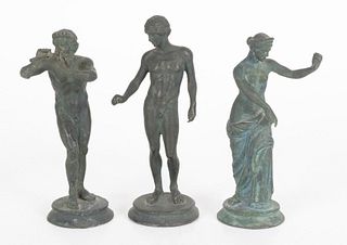 Three Grand Tour Classical Bronze Figures