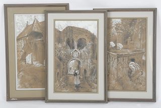 George Wharton Edwards (1859 - 1950) Three French Scenes