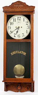 NEW HAVEN WALL REGULATOR CLOCK EARLY 20TH C.