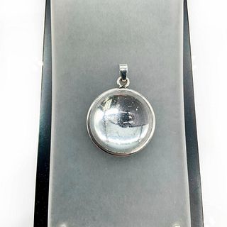 Lalique Sterling Silver Clear Cabochon Pendant