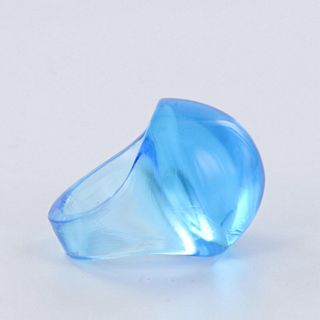 Lalique Light Blue Crystal Cabochon Ring