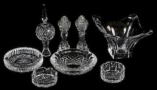 WATERFORD AND OTHER CRYSTAL TABLE ACCESSORIES