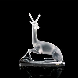 Lalique Crystal Sculpture, Deer Sef