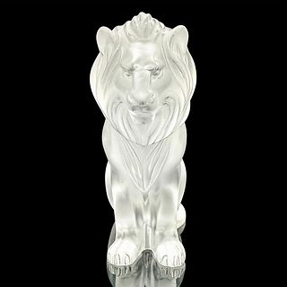 Lalique Satin Crystal Lion Sculpture, Bamara
